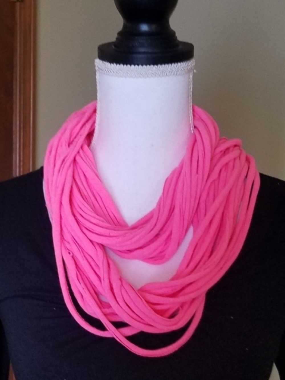 Contemporary Neon Pink Cotton Scarf NEW